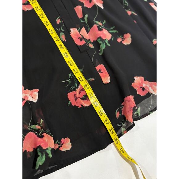 Nine West Sz 4 Dress Floral Chiffon Ruffle Flared Sleeve Boho Fairy Party Classy - Picture 6 of 7